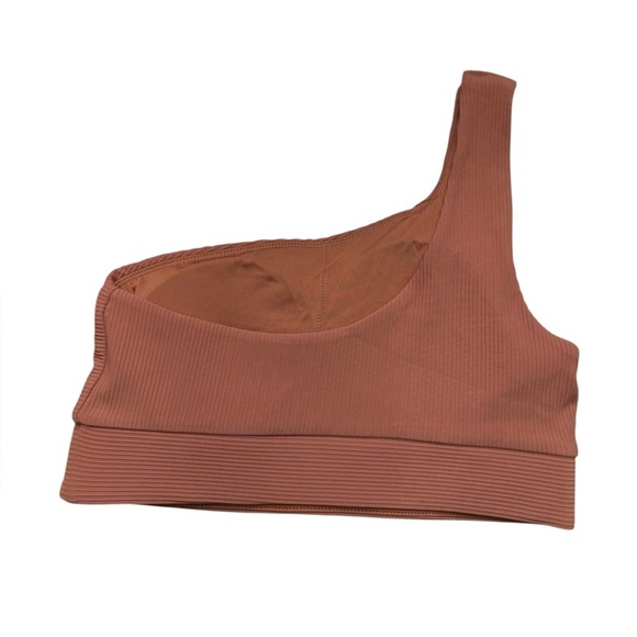 NEW, Kyodan, One-Shoulder Ribbed Sports Bra, Small, Brown 🏃♀️ - Picture 4 of 6